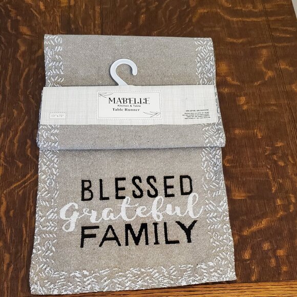 NWT "Blessed Grateful Family" 13x72 Kitchen & Table Runner - Picture 2 of 4